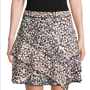 Derek Lam 10 Crosby Animal Print Ruffle Mini Skirt